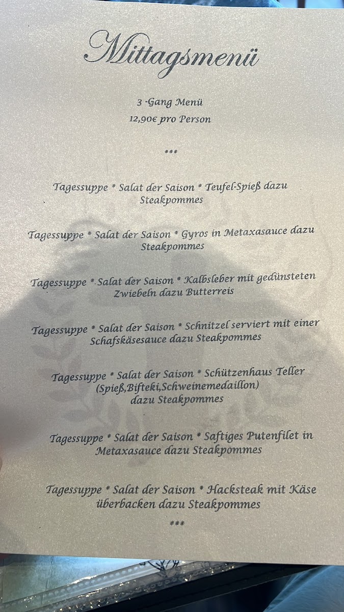 Menu Zum Schutzenhaus - Griechisches Steakhouse-1